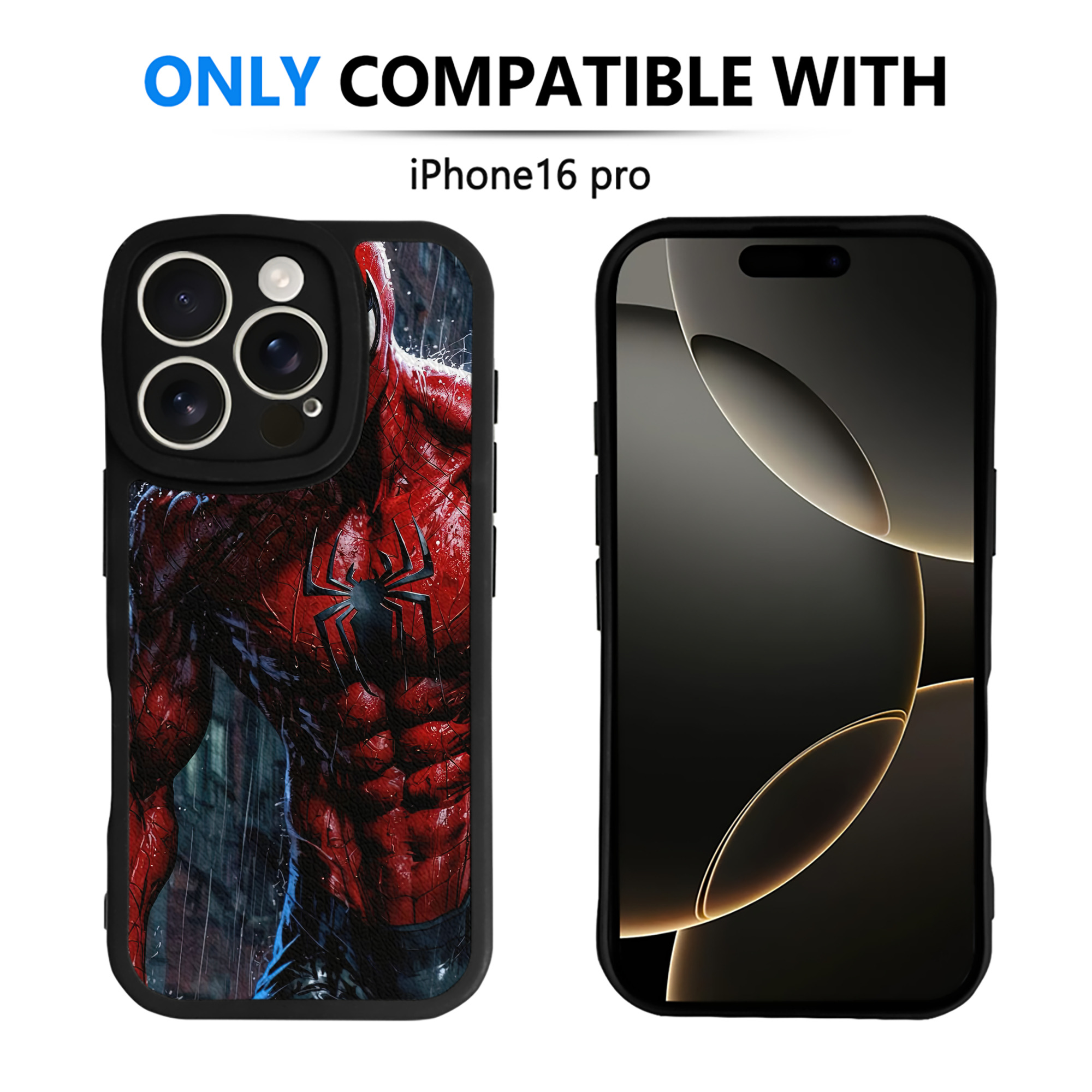 （画像用） Spider Man スパイダーマン 【iPhone 16シリーズ対応】シリコンスマホケース（レザー調） 材質：シリコン